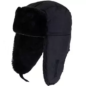 Nylon aviator hat with faux fur lining & trims