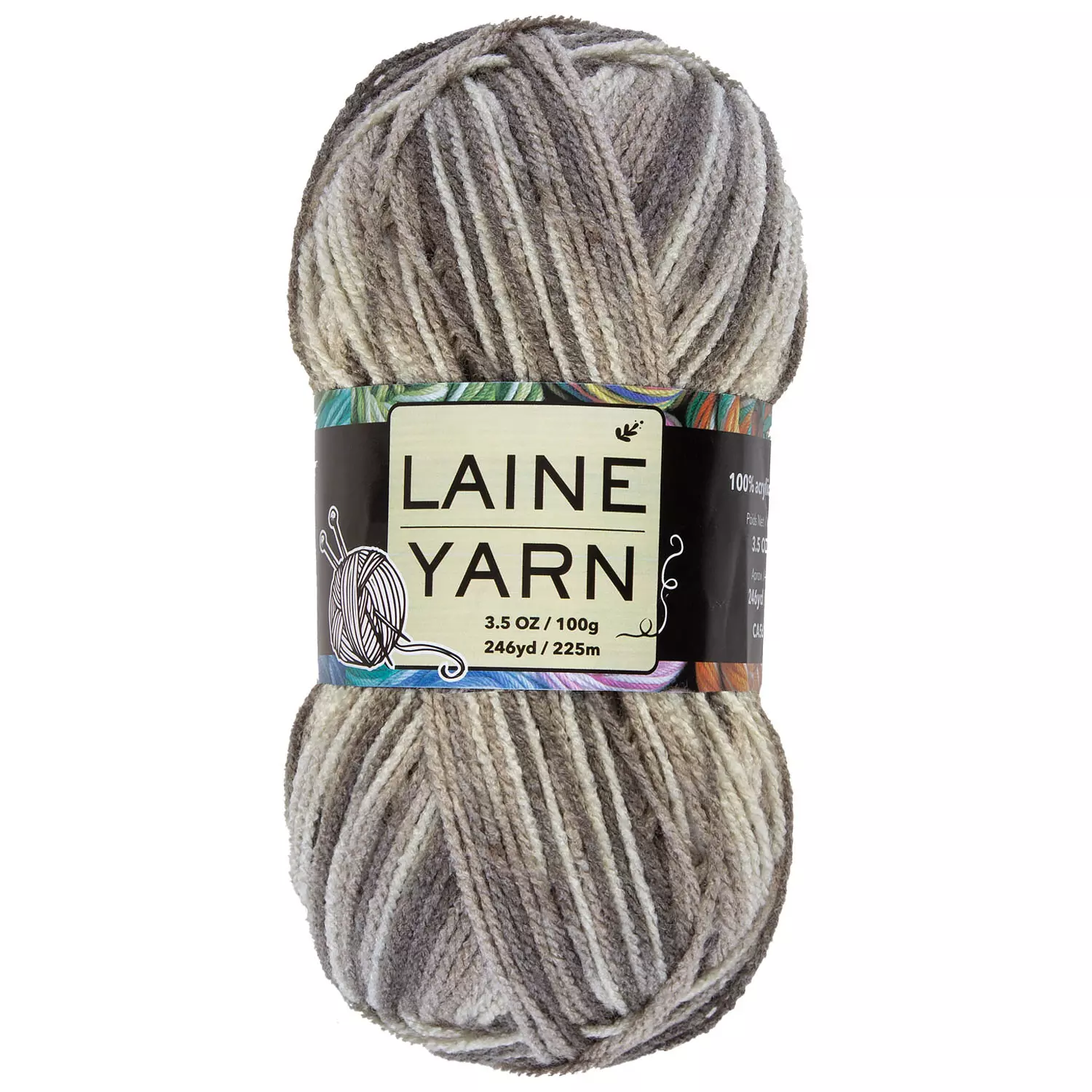 Ombré acrylic yarn, beige ombré, 100g