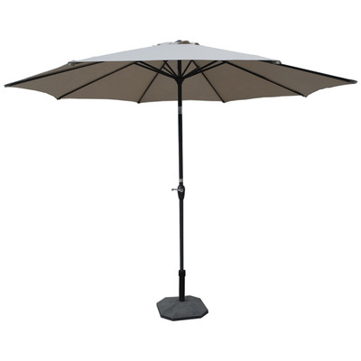 Outdoor patio umbrella with hand crank and tilt - 9.5 ft.