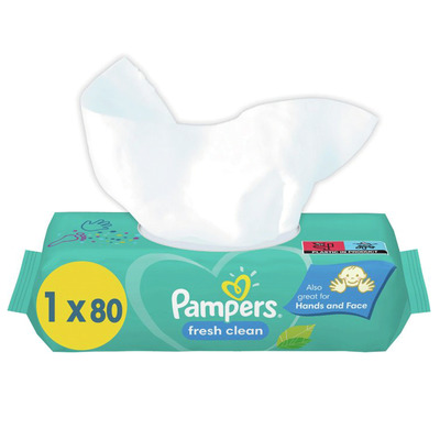 Pampers - Fresh Clean baby wipes with pop-top lid, pk. of 80