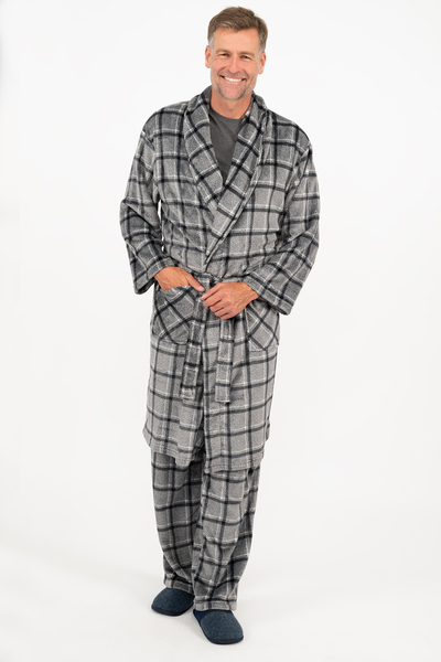 Robe de chambre ou pamtalon de pyjama en peluche polaire pour hommes