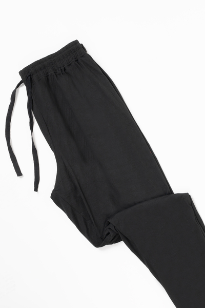 Pantalon de pyjama jogger en tricot extensible - Noir - Taille plus