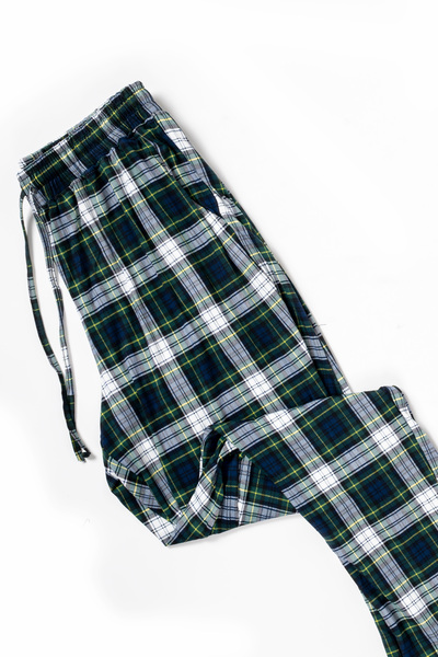 Pantalon de pyjama jogger en tricot extensible - Tartan vert - Taille plus