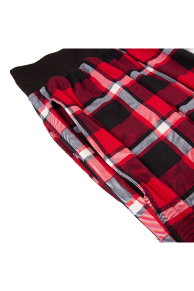 Pantalon de pyjama style jogger en tricot extensible - Carreaux rouges