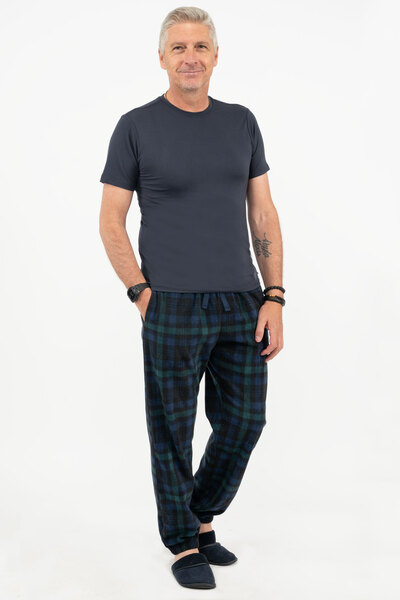 Pantalon pyjama jogging pour hommes imprimé en micropolaire pressé