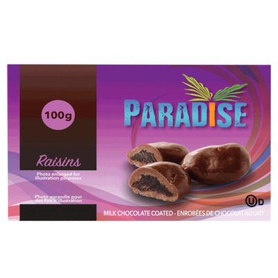 Paradise - Raisins enrobés de chocolat au lait, 100g