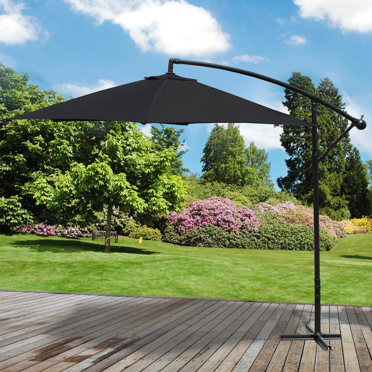 Parasol de terrasse avec base ass.