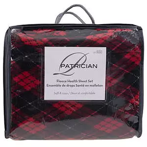 Patrician - Fleece health sheet set, red plaid