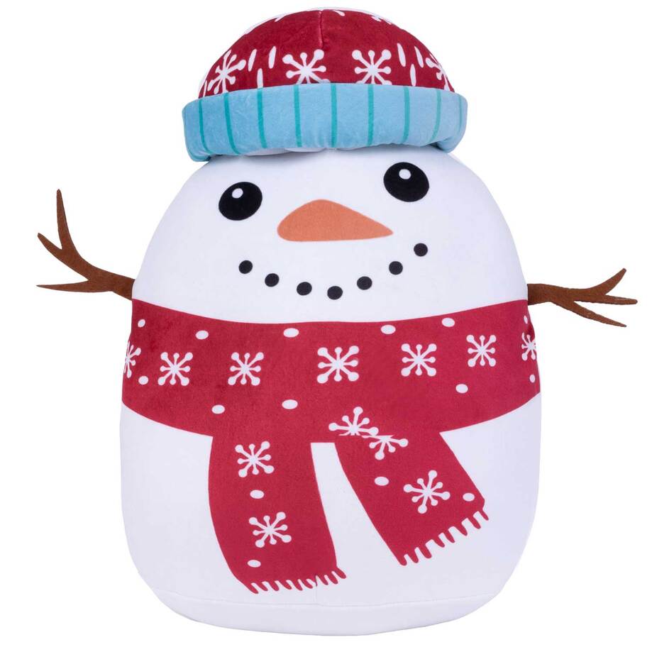 Peluche 3-en-1, coussin chauffe-mains avec couverture, 30x30 - Bonhomme  de neige. Size: 30x30, Fr