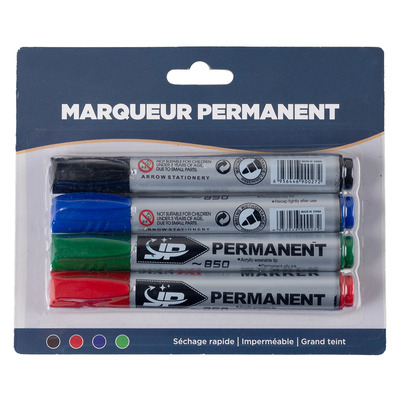 Permanent markers, Pk. of 4