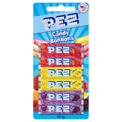 PEZ - Assorted fruit candy refills, pk. of 6