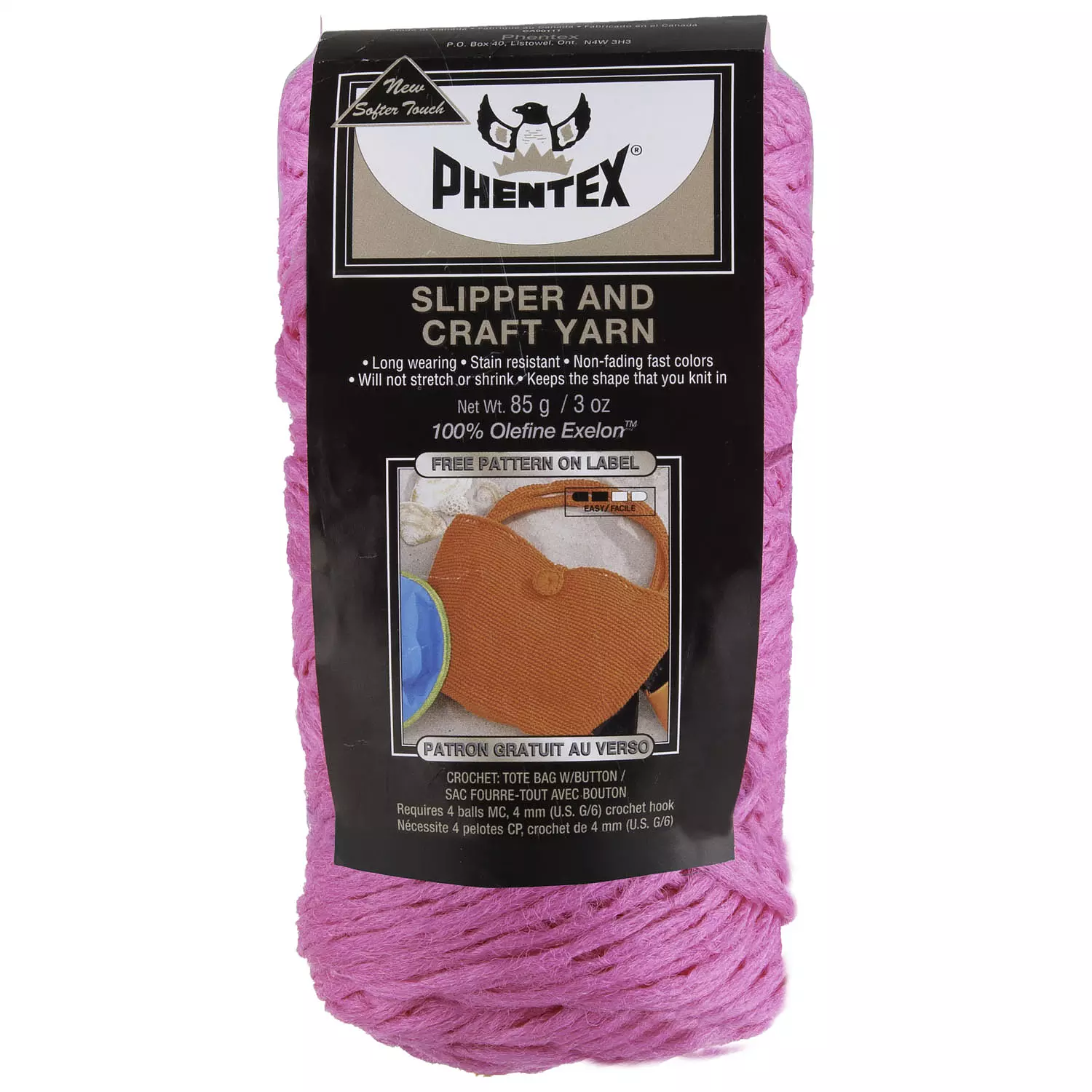 Phentex - Fil artisanal et pour chaussons, rose chaud