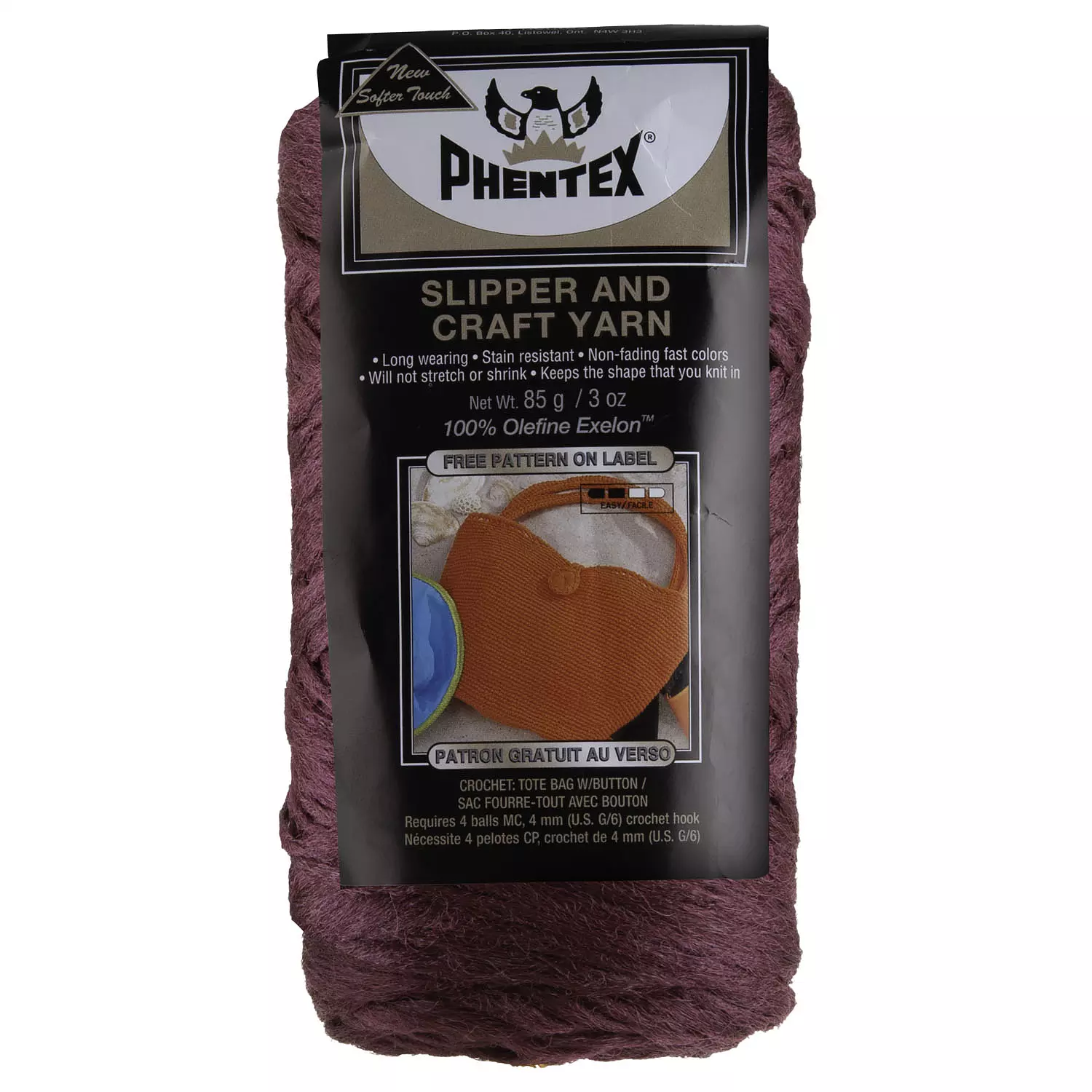 Phentex - Slipper and craft yarn, burgundy