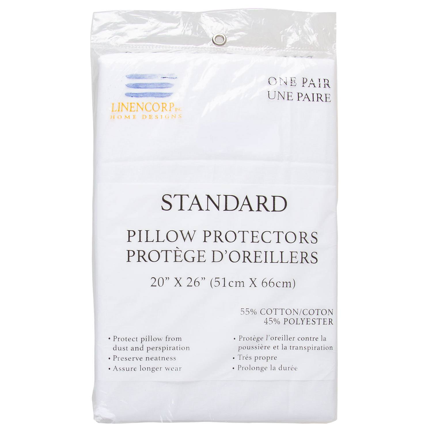 Pillow protectors, standard, pk. of 2
