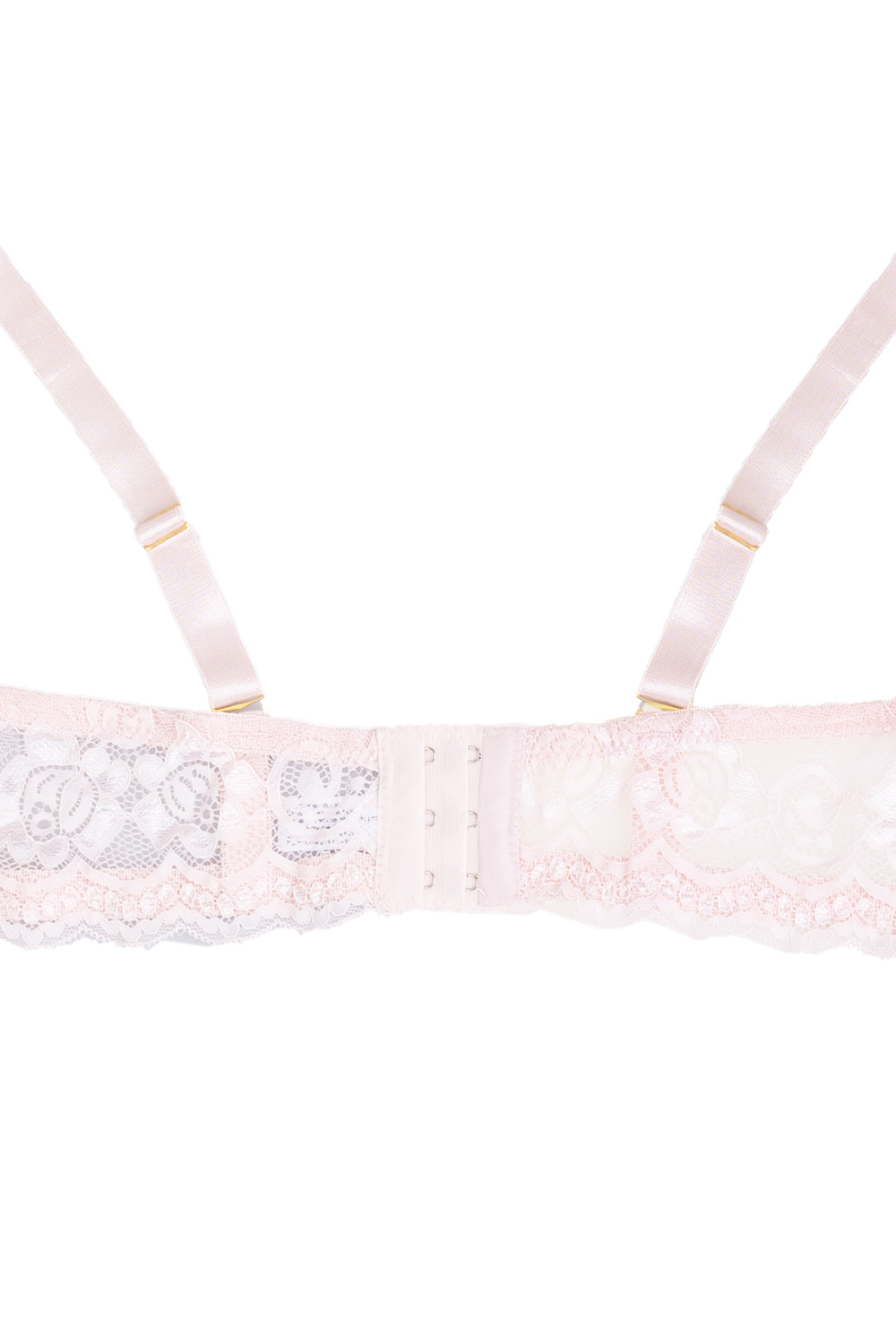 Plunging lace push-up demi bra set, blush - Plus Size. Colour