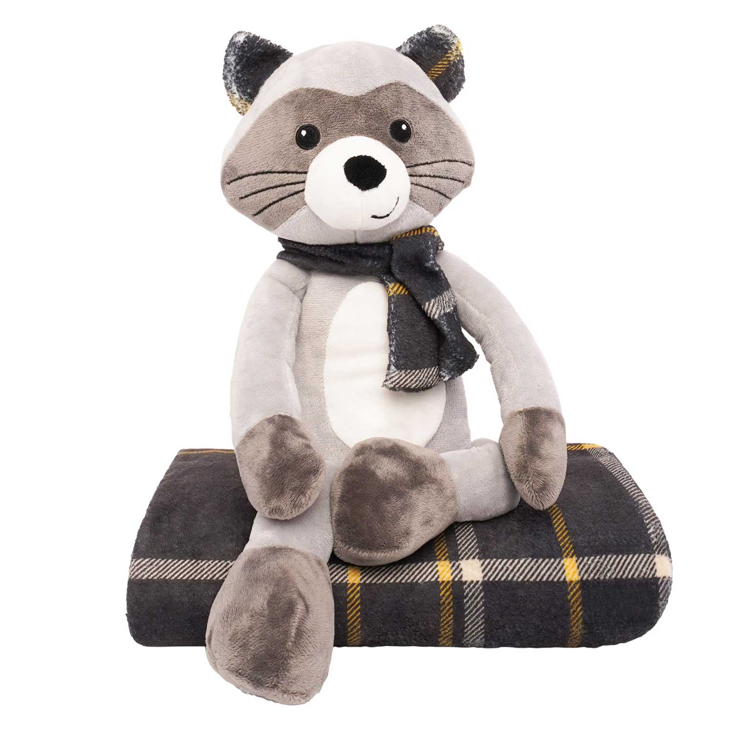 Plush & blanket set, 50"x60" - Raccoon