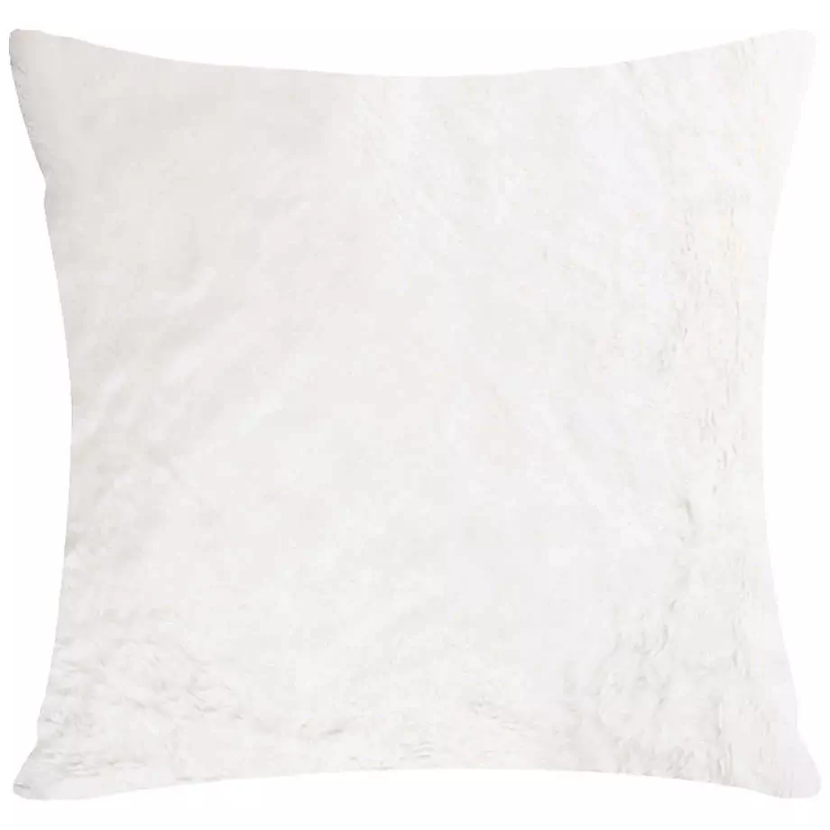 Plush cushion, 18"x18", blanc