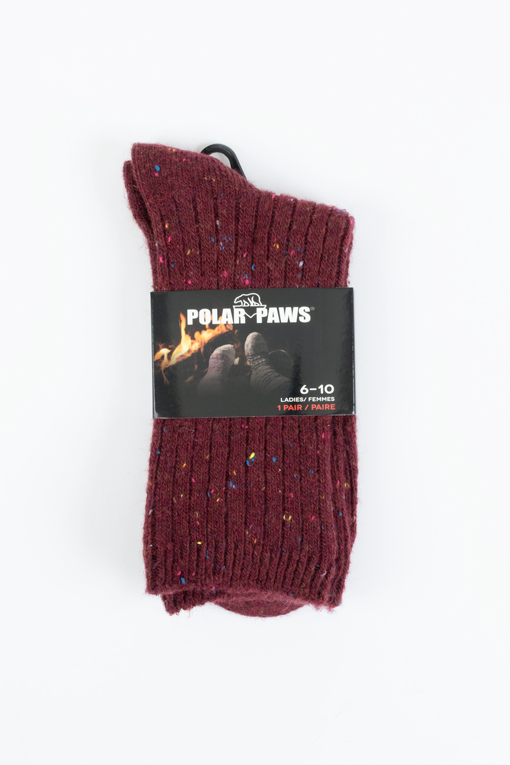 Polar Paws - Wool crew socks - Burgundy