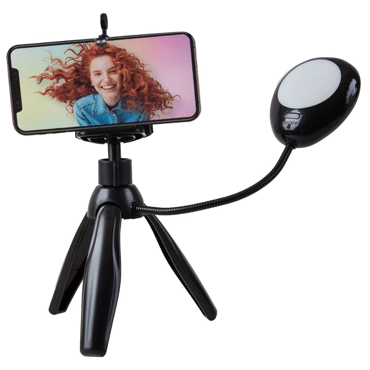 Polaroid - Trépied pour smartphone avec éclairage à selfie