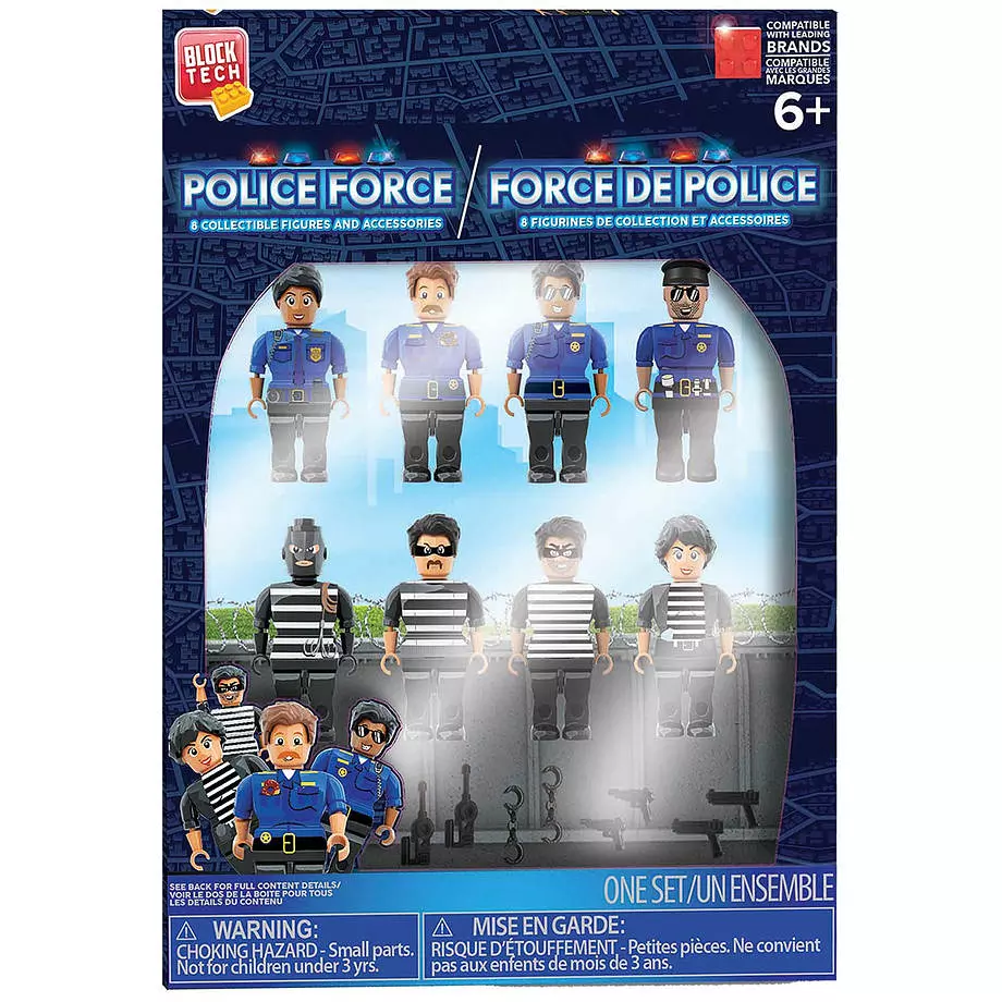 Police force, 8 collectible figurines and accessories