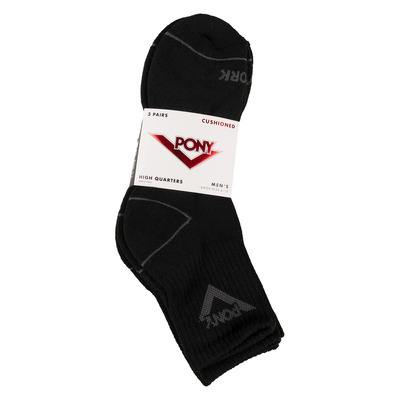 Pony - Cushioned high-quarter socks, 3 pairs