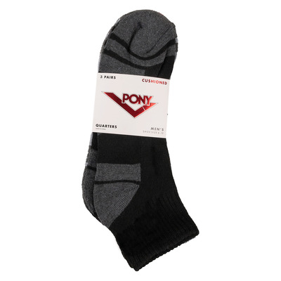 Pony - Cushioned quarter socks, 3 pairs