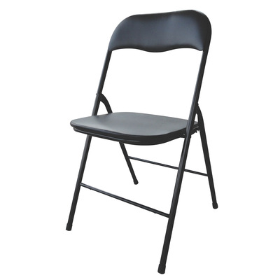 Portable vinyl upholstered metal folding chair