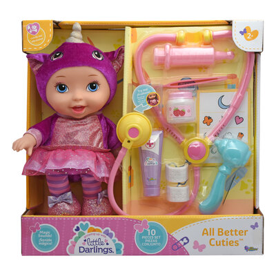 Poupée Little Darlings, All Better Cuties avec kit médical licorne