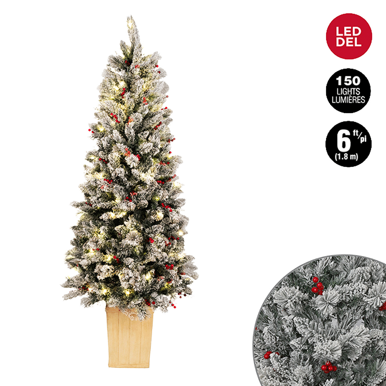 Pre-lit small pine tree, 6'