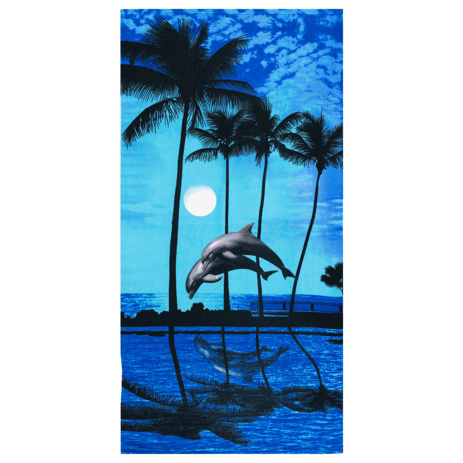 Premium ultra soft velour beach towel - Dolphin dance