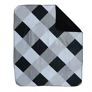 Printed checkered throw, 50"x60"