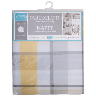 Printed PEVA tablecloth with flannel backing - Tartan plaid