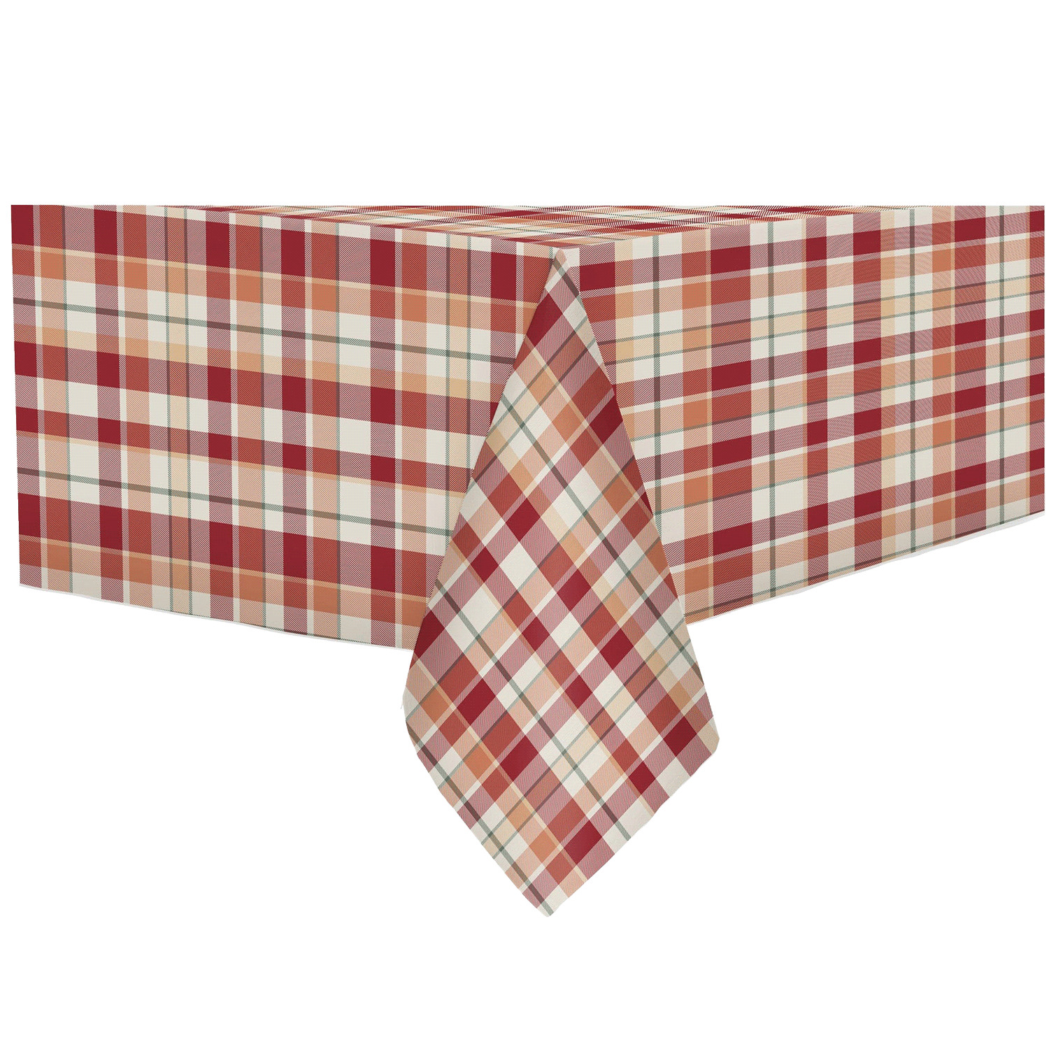 Printed textured fabric tablecloth - Classic Plaid