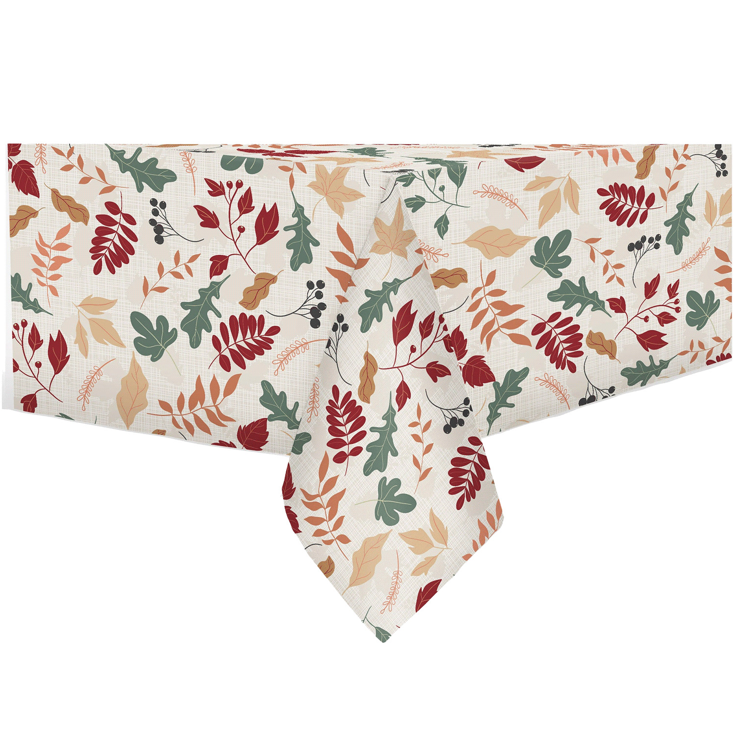 Printed textured fabric tablecloth - Falling Leaves