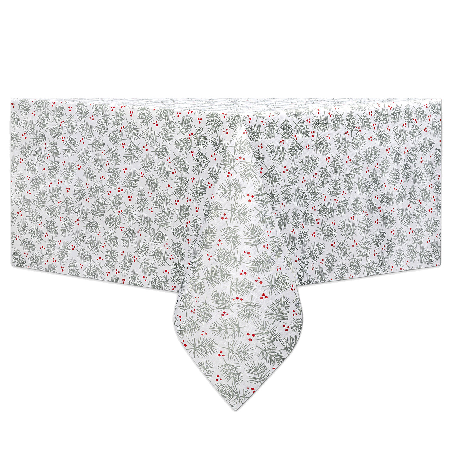 Printed textured fabric tablecloth - Festive Branches