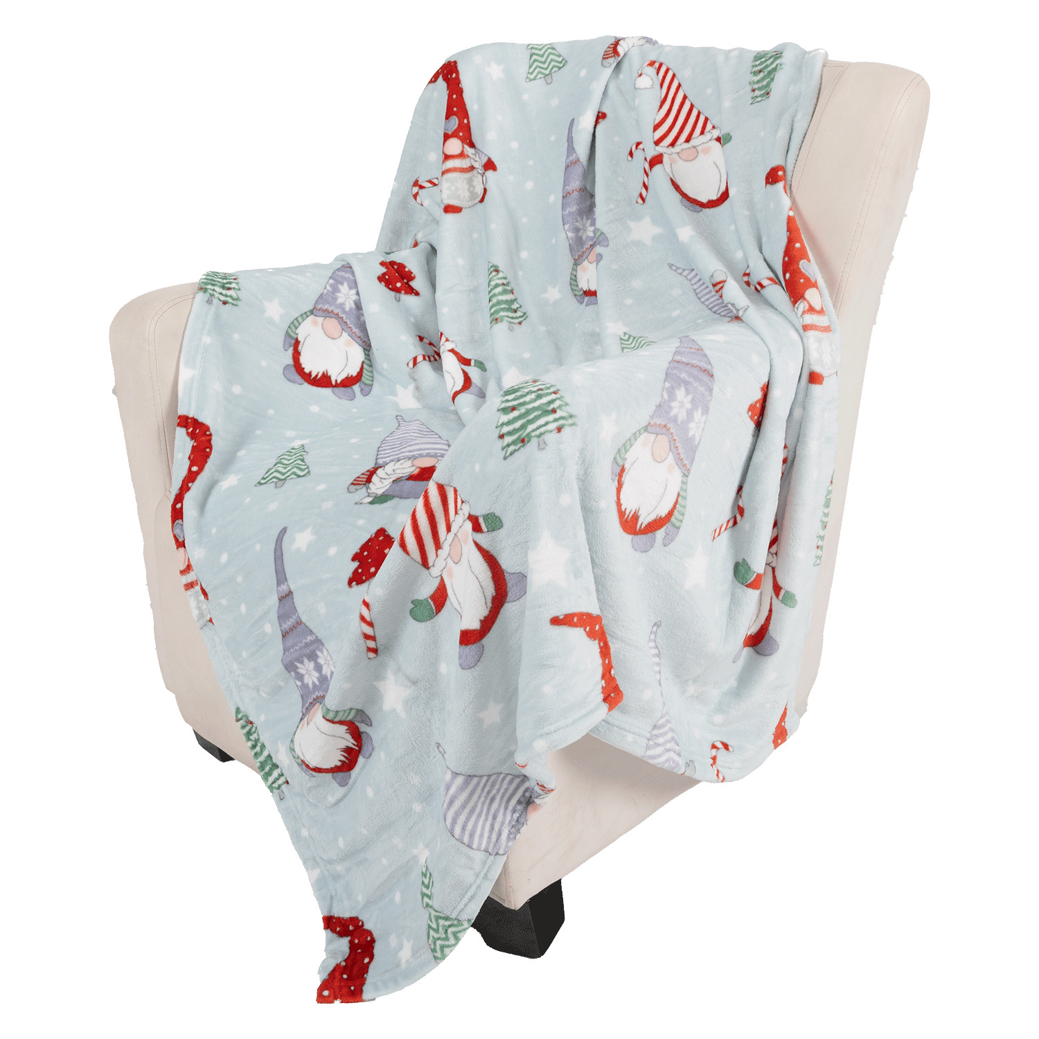 Printed throw - Winter gnomes