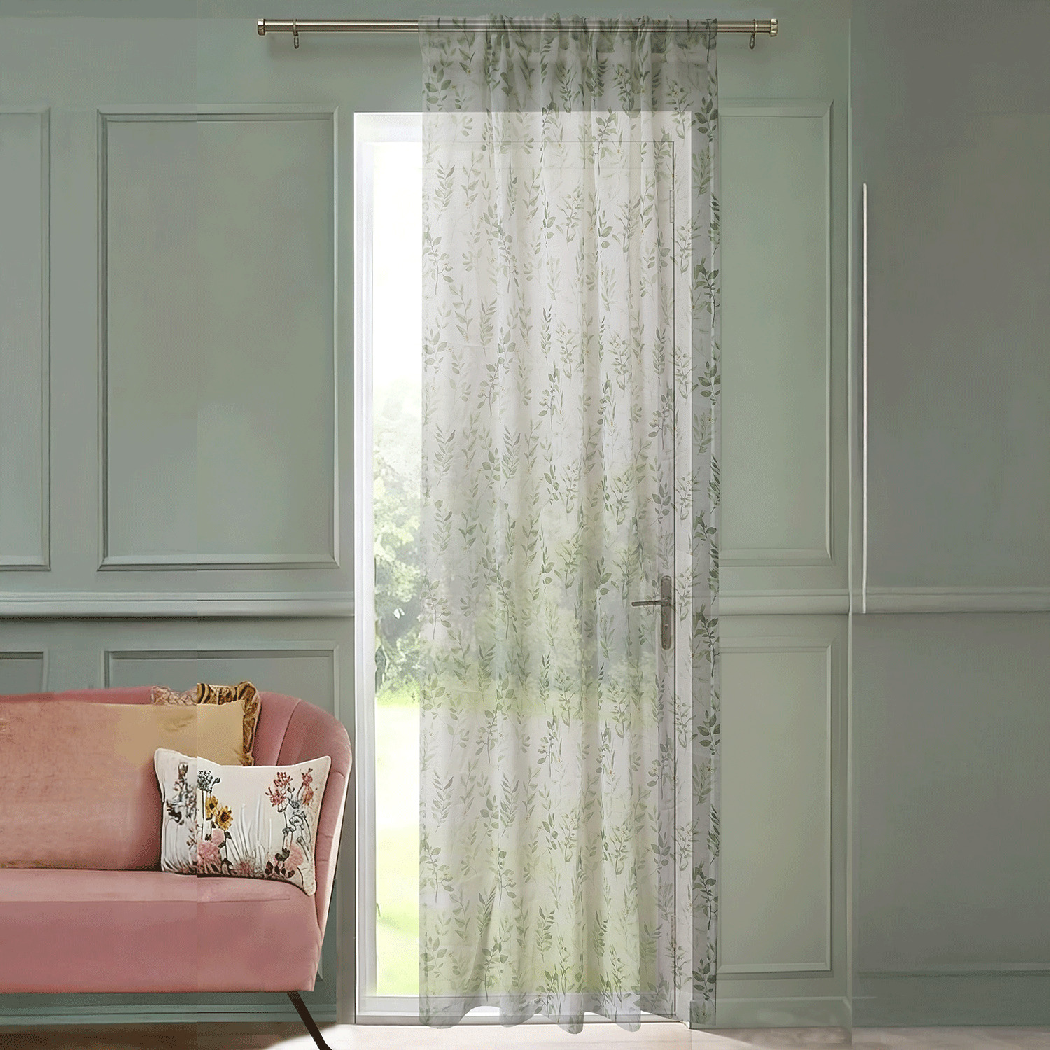 Printed voile panel, 54"x84"