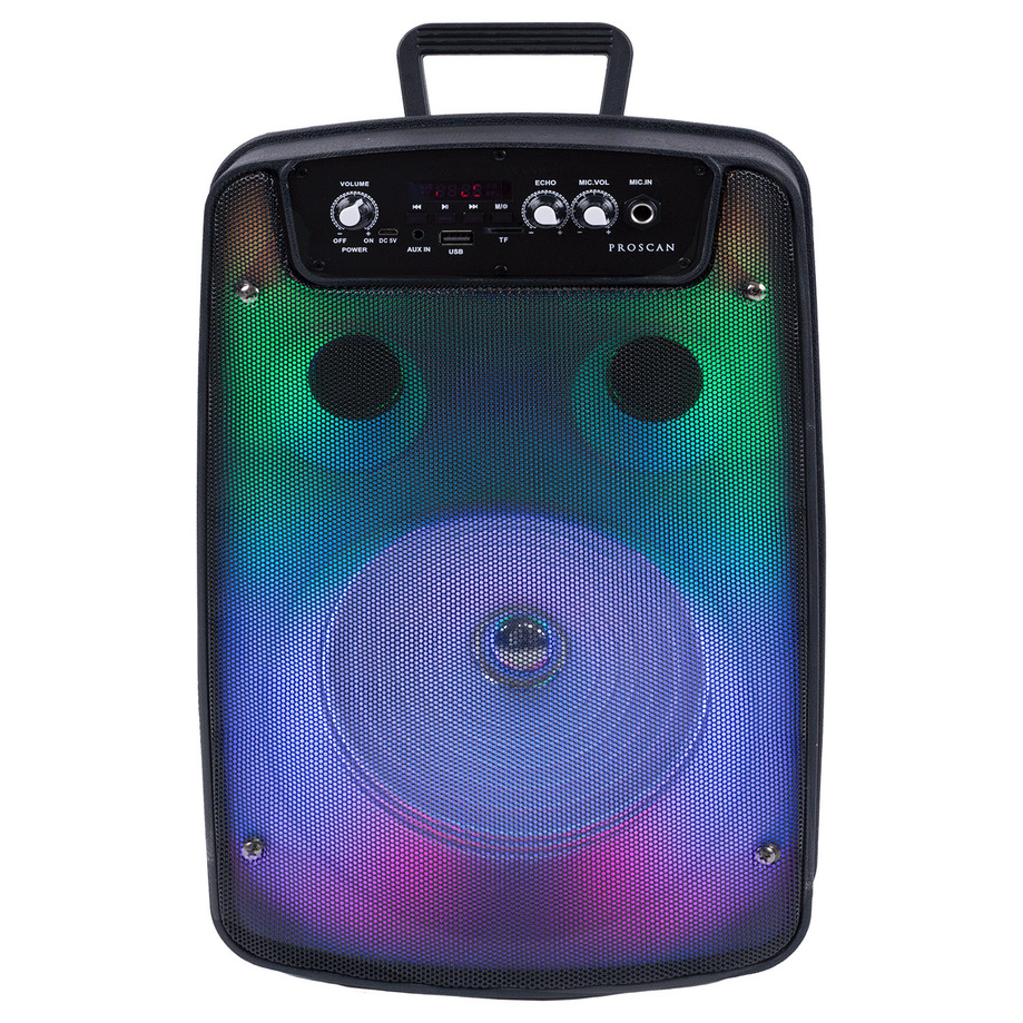 Proscan - Haut-parleur bluetooth, lumières DEL à changement de couleur, haut-parleur 8"