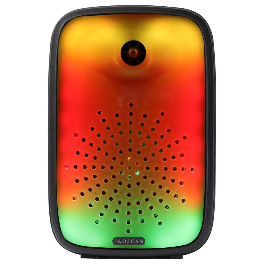 Proscan - Haut-parleur bluetooth portable avec     radio FM, éclairage LED et fonction karaoké