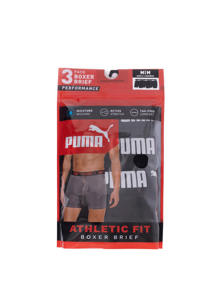 PUMA - Men's athletic fit performance boxer briefs, pk. of 3