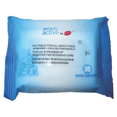 PUR-est - Simply Active - Intensive care make-up remover wipes, pk. of 30