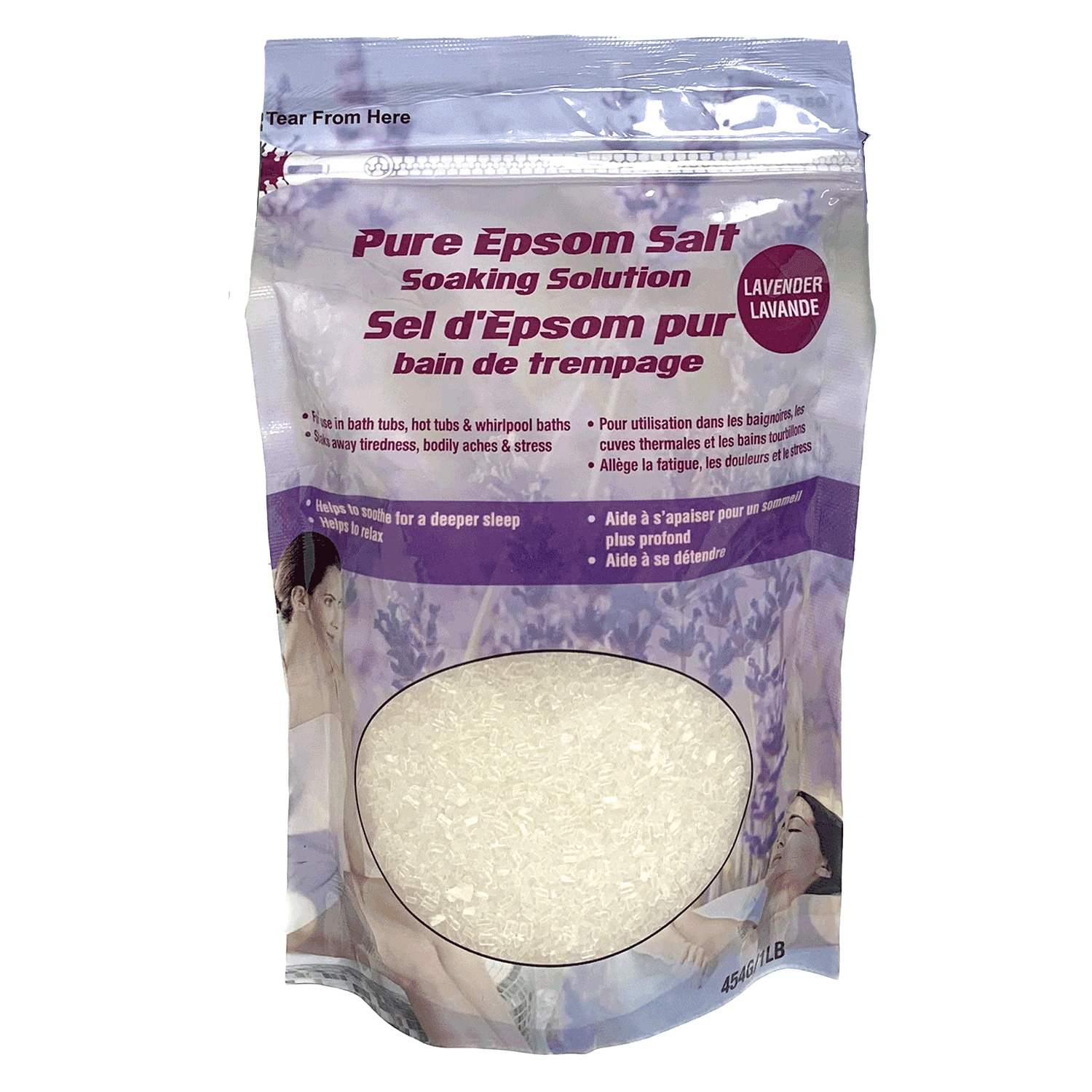 Pure Epsom salt therapeutic soak, lavender