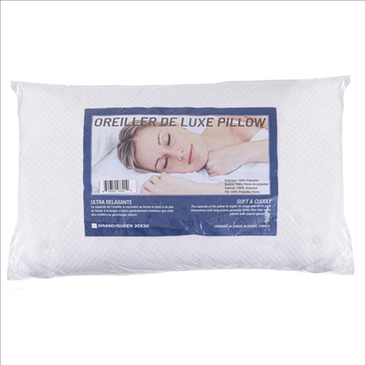 Quilted embossed deluxe pillow, 20"x30" - Queen