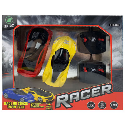 R/C Racer cars, race or chase twin pack