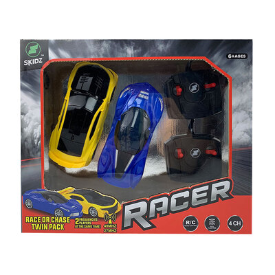 R/C Racer cars, race or chase twin pack