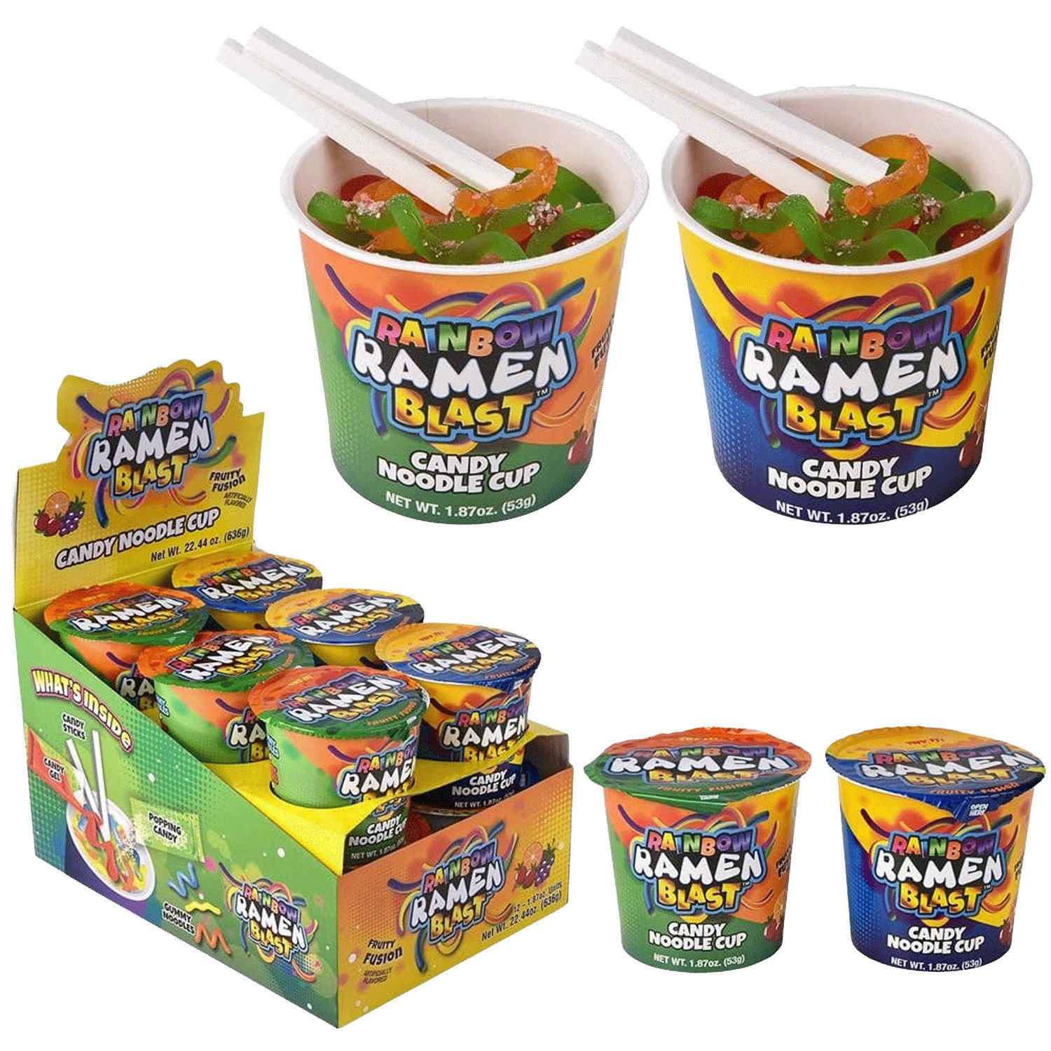 Rainbow Ramen Blast - Candy noodle cup, 53g