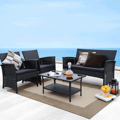 Rattan lounge set, 4 pcs