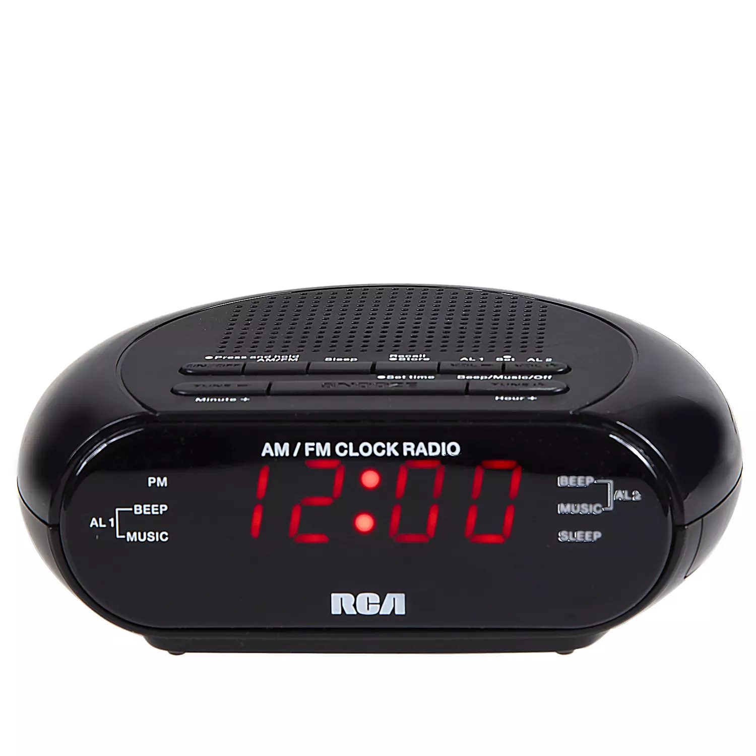RCA Radio-réveil à sons apaisants avec chargement USB - Noir
