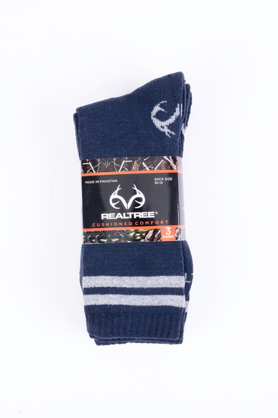 Realtree - Cushioned comfort socks, 3 pairs - Navy