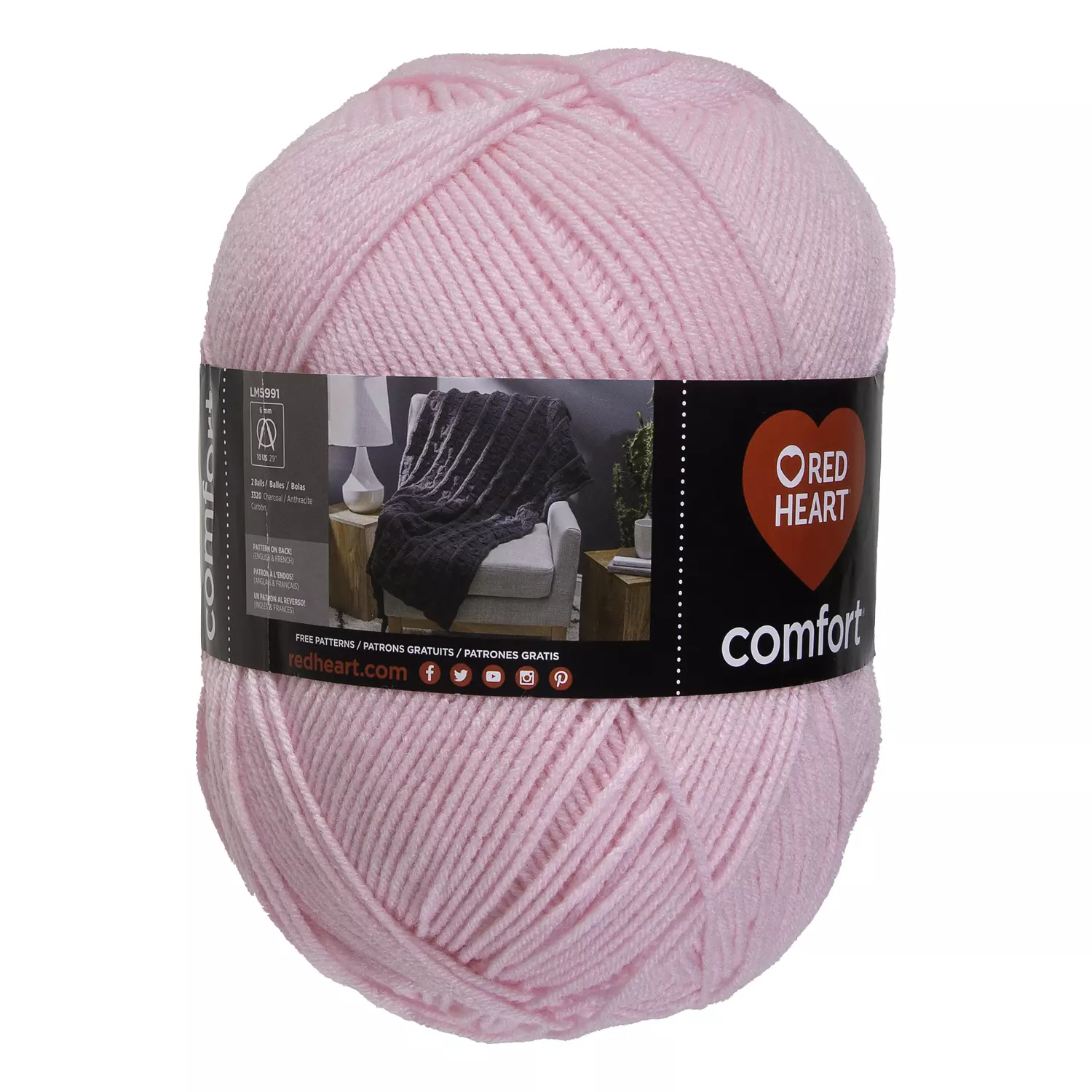 Red Heart Comfort - Yarn, light pink